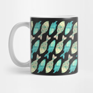 indonesian fish turquoise cream Mug